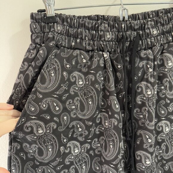 The Drive Clothing Pants M Black White Sweatpants Paisley Skull Joggers Gym - Picture 4 of 10